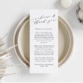 Aangepaste trouwkaart met welkom en bedankje menu