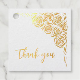 Aangepaste trouwkaarten met handgetekende rozen in bedankjes labels