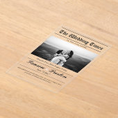 Aangepaste trouwkrant - Save the Date Acrylic  Acryl Uitnodigingen (Laagn)