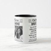 Aangepaste trouwmok, leuke trouwcadeau-krant mok (Midden)