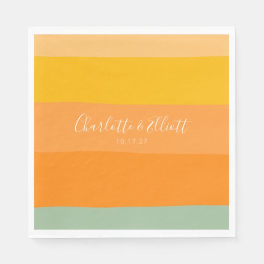 Aangepaste Trouwnamen Aardse Pastel Groene Zomer Servet (Voorkant)