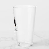 Aangepaste Trouwpinguïn Koppel Pintglas Glas (Links)