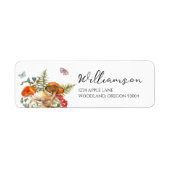 Aangepaste trouwretourlabels | Bos Paddenstoelen Etiket (Voorkant)