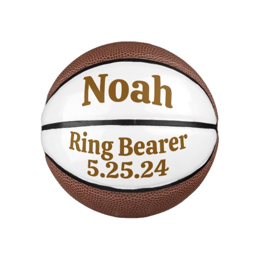 Aangepaste trouwring drager Keepsake basketbal (Voorkant)