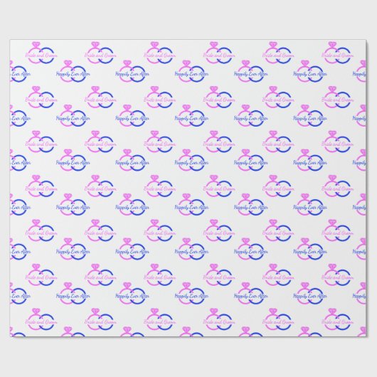 Aangepaste trouwringen voor bruid en bruidegom Roz Cadeaupapier (Vlak)