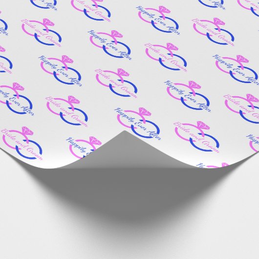 Aangepaste trouwringen voor bruid en bruidegom Roz Cadeaupapier (Hoek)