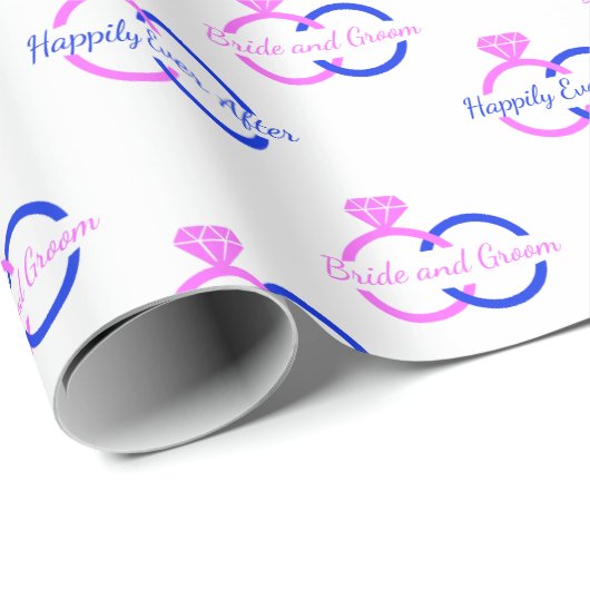 Aangepaste trouwringen voor bruid en bruidegom Roz Cadeaupapier (Rol Hoek)