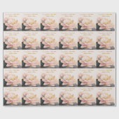 Aangepaste trouwroze lotus felicitaties! cadeaupapier (Vlak)