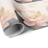 Aangepaste trouwroze lotus felicitaties! cadeaupapier (Rol Hoek)