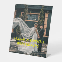 Aangepaste trouwstandaard reclamebord met voetstuk