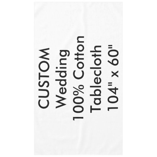 Aangepaste Trouwtafelkleed 104 "x 60" Tafelkleed (Voorkant)