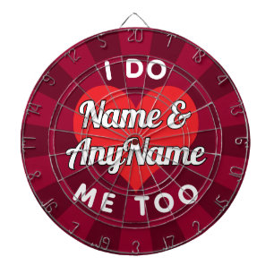 Aangepaste Trouwtekst Witte Maroon en Rode Hart Dartbord