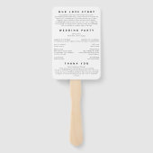 Aangepaste trouwtijdlijn, huwelijksvolgorde van ge handwaaier (Achterkant)