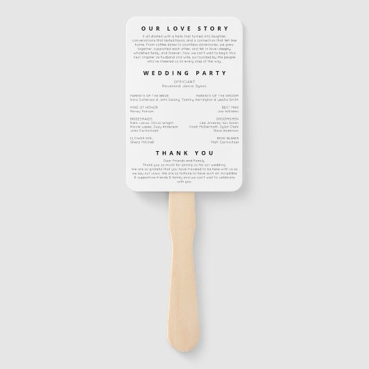 Aangepaste trouwtijdlijn, trouwvolgorde van gebeur handwaaier (Achterkant)