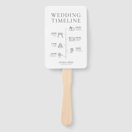 Aangepaste trouwtijdlijn, trouwvolgorde van gebeur handwaaier (Voorkant)
