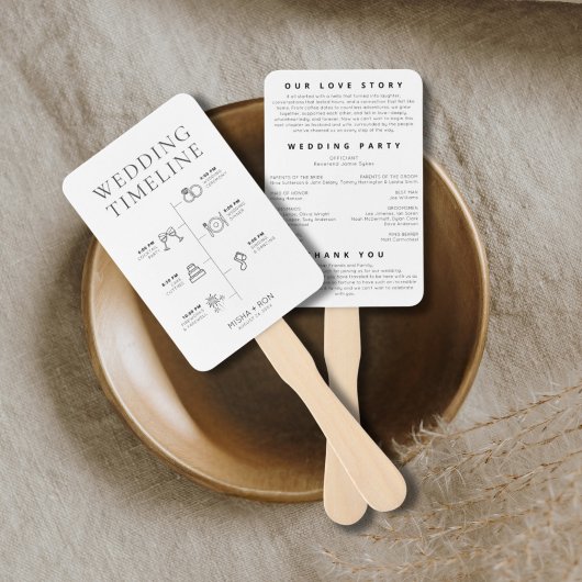 Aangepaste trouwtijdlijn, trouwvolgorde van gebeur handwaaier