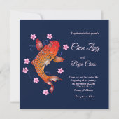 Aangepaste Trouwuitnodiging met Koi Vissen Kaart (Voorkant)