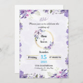 Aangepaste trouwuitnodiging ontwerp kaart (Voorkant / Achterkant)