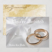 Aangepaste trouwuitnodigingen & RSVP- Datum bespre Kaart (Voorkant / Achterkant)
