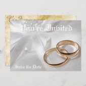 Aangepaste trouwuitnodigingen & RSVP- Datum reserv Kaart (Voorkant / Achterkant)