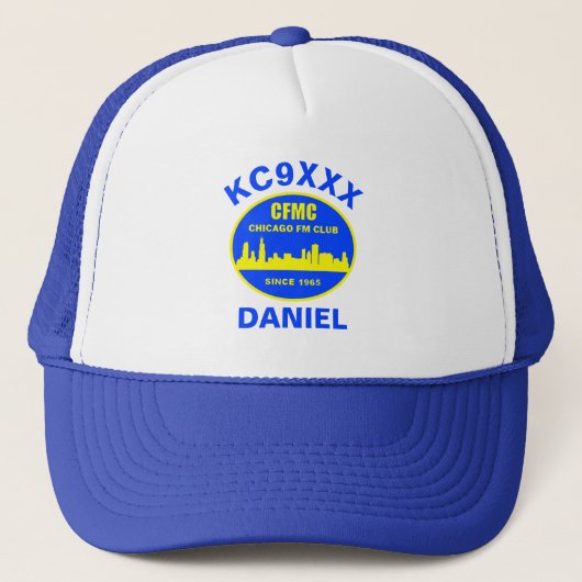Aangepaste Trucker Hoed w / Callsign & Naam Pet (Voorkant)