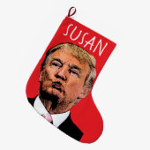 Aangepaste Trump Kus Kerst Grote Sock Kerstsok (Voorkant (Hangend))