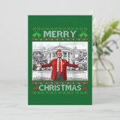 Aangepaste Trump Santa Hat Vrolijk Kerstfeest Feestdagenkaart (Staand voorkant)