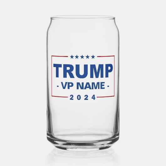 Aangepaste Trump Vice President 2024 Blikvorm Glas (Voorkant)