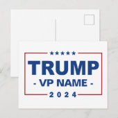 Aangepaste Trump Vice President 2024 Feestdagenkaart (Voorkant / Achterkant)