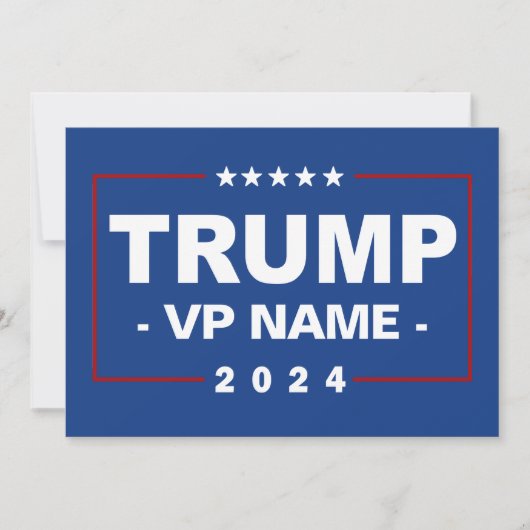 Aangepaste Trump Vice President 2024 Kaart (Voorkant)