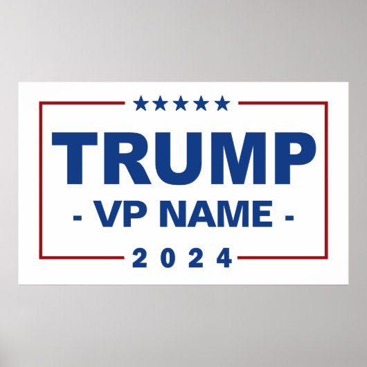 Aangepaste Trump Vice President 2024 Poster (Voorkant)