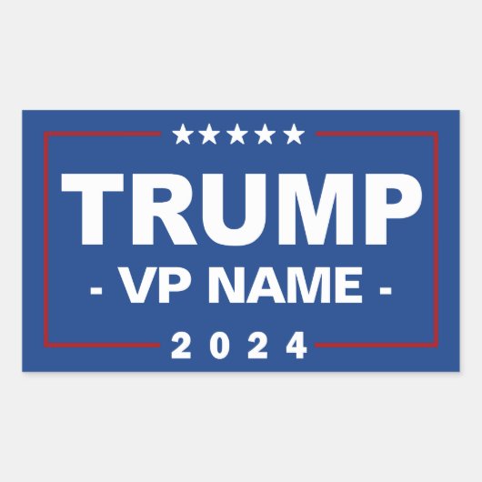 Aangepaste Trump Vice President 2024 Rechthoekige Sticker (Voorkant)