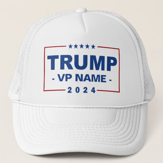 Aangepaste Trump Vice President 2024 Trucker Pet (Voorkant)