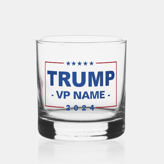 Aangepaste Trump Vice President 2024 Whisky Glas (Voorkant)