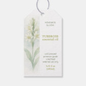 Aangepaste Tuberose Etherische Olie Bedrijfslabel Cadeaulabel (Voorkant)