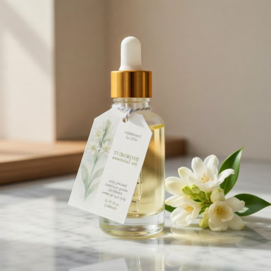 Aangepaste Tuberose Etherische Olie Bedrijfslabel Cadeaulabel