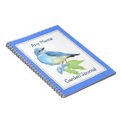 Aangepaste tuin Journal Waterverf Blauwe vogel Notitieboek (Rechterzijde)