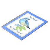 Aangepaste tuin Journal Waterverf Blauwe vogel Notitieboek (Linkerzijde)