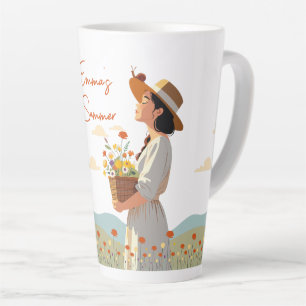 Aangepaste Tuin Meisje Gepersonaliseerde Bloemen Latte Mok