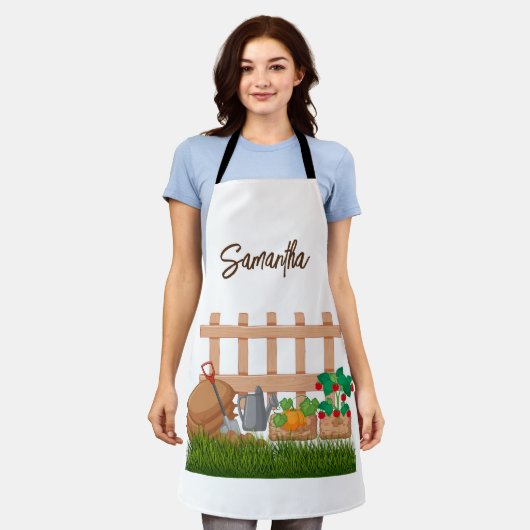 Aangepaste tuinders schort (Gedragen)