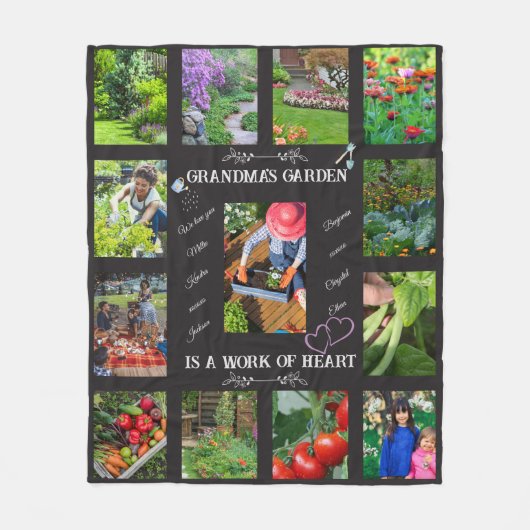 Aangepaste tuinfoto Tekst Gardening Lover Fleece Deken (Voorkant)
