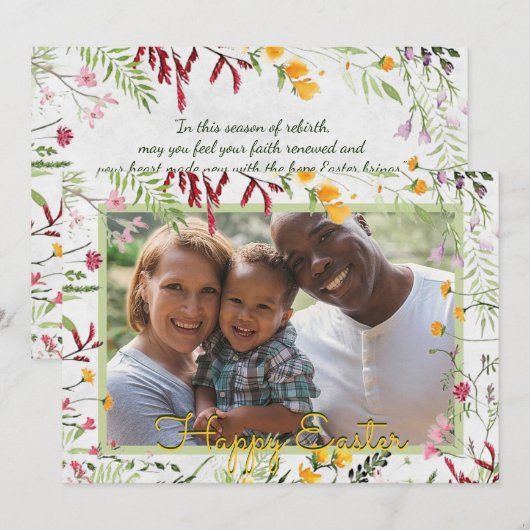 Aangepaste tuingriepfoto Pasen Feestdagenkaart (Voorkant / Achterkant)