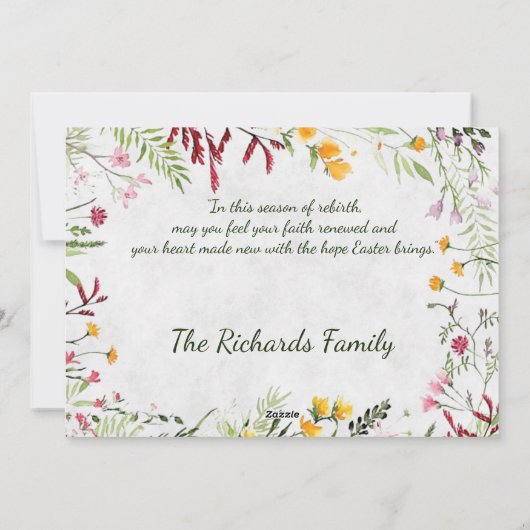 Aangepaste tuingriepfoto Pasen Feestdagenkaart (Achterkant)