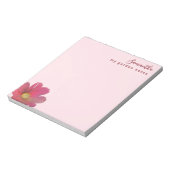 Aangepaste Tuinnotities Pastel Roze Waterverf Bloe Notitieblok (Linkerzijde)