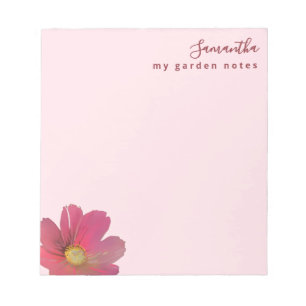 Aangepaste Tuinnotities Pastel Roze Waterverf Bloe Notitieblok