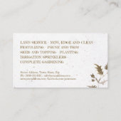 Aangepaste tuinontwerp en installatieservice visitekaartje (Achterkant)