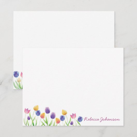 Aangepaste Tulip Note Card Notitiekaartje (Voorkant / Achterkant)