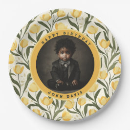 Aangepaste Tulp Bloem Boho Verjaardag Papieren Bordje