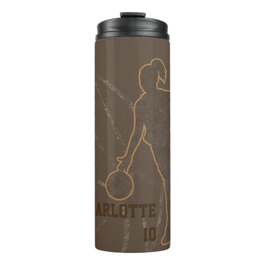 Aangepaste tumbler voor Basketball Girl Thermosbeker (Voorkant)