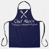 Aangepaste 'Turkey Command Post' Thanksgiving Schort (Voorkant)